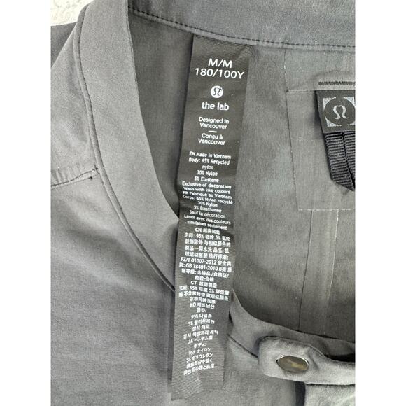 Lululemon Lab Confluence Mens Snapdown Shirt Pockets Men's Medium Charcoal - Picture 3 of 13